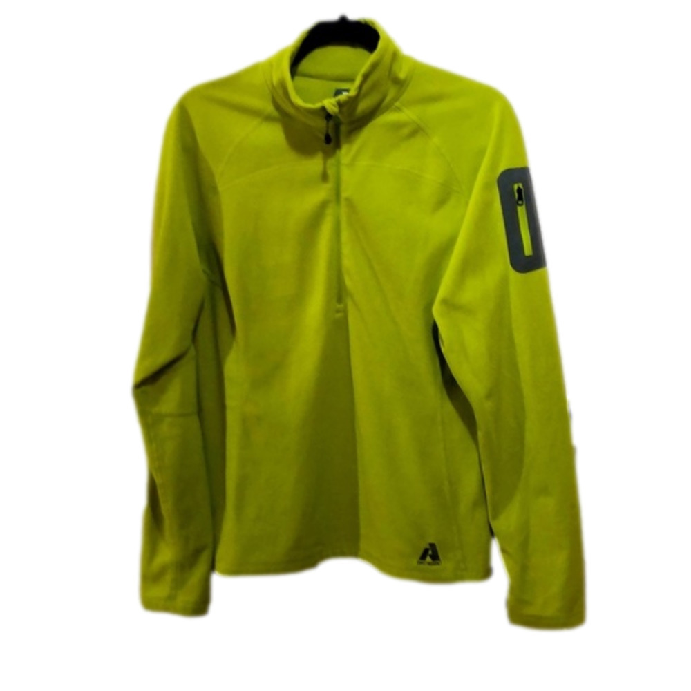 𝅺first Ascent chartreuse zip up pullover tall Lg